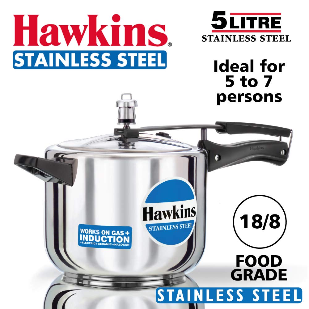 Hawkins B85 8.0 Liter Stainless Steel Pressure Cooker